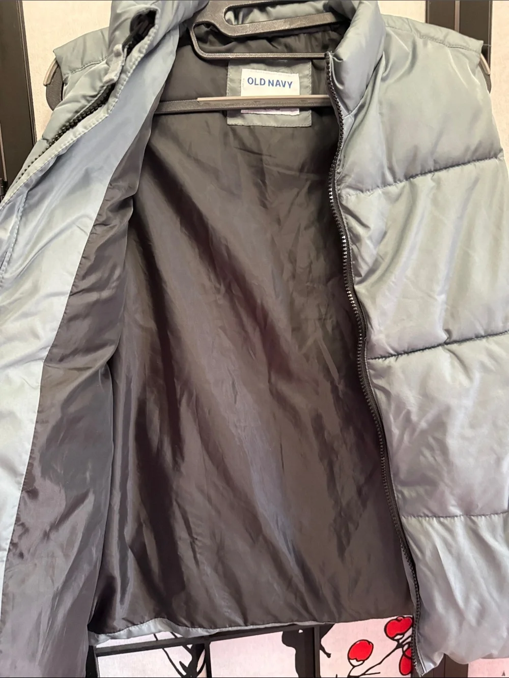 Old Navy Gray Puffer Vest Kids XL